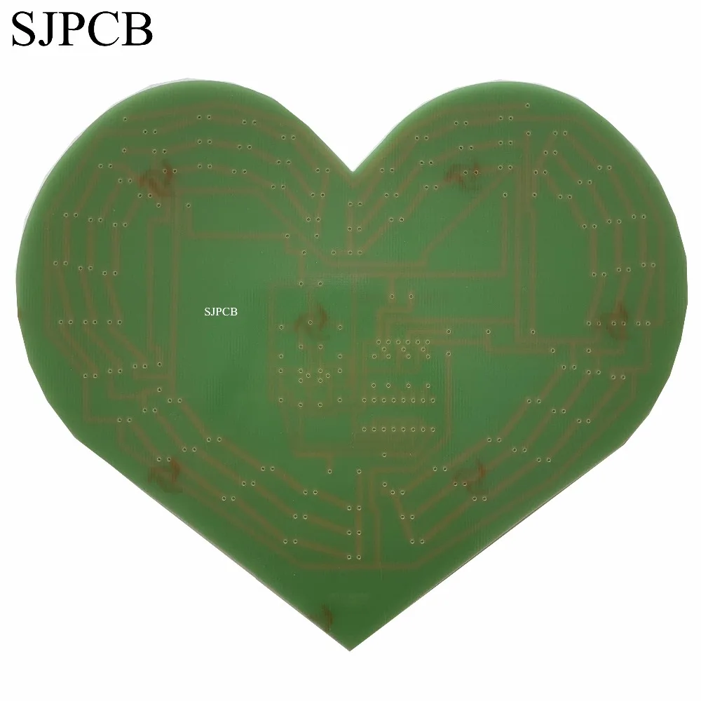 SJPCB PCB прототип односторонний 1 слой изготовление в форме сердца освещение светодиодный щит