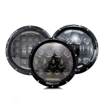 

black 75W 7 Inch Round Led Headlight Angel Eye Forn Road king street glide Ultra Classic Electra glide