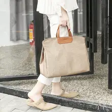 Большой Ёмкость Для женщин Портфели корейские парусиновые A4 документ офисная сумка для Для женщин мамы 1" ноутбук сумки через плечо курьерские Сумки BA21