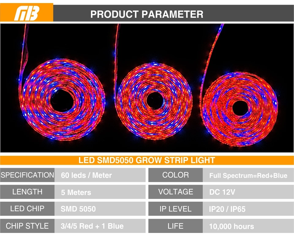 Светодиодный 5 м растут светильник полосы S5050 3/4/5 Красный 1 синий полный спектр IP65 Фито лампа DC12V фитолампа для парниковых гидропоники растения лампы для роста растений
