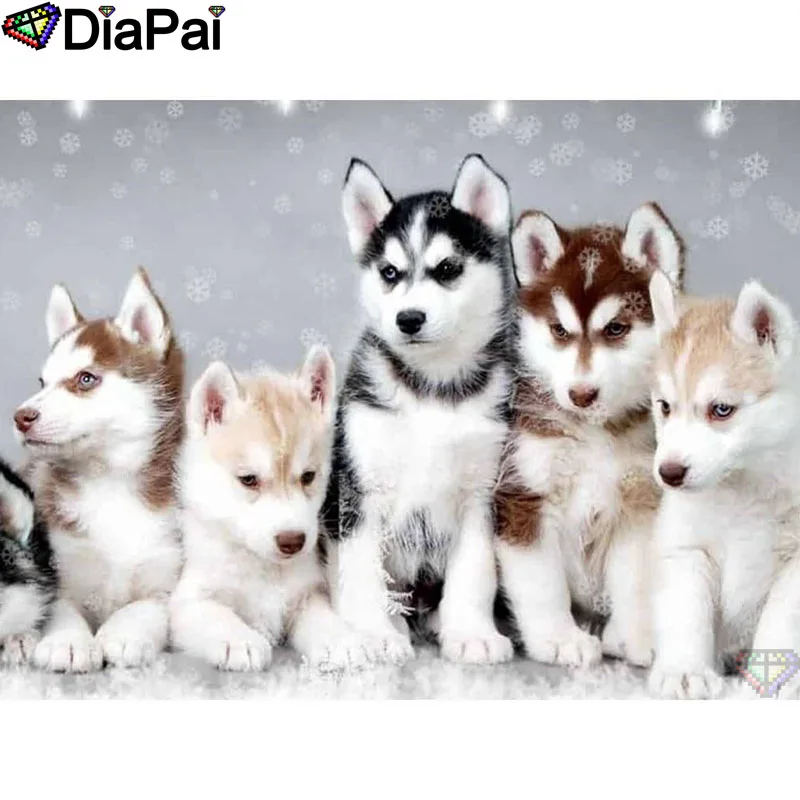 

DIAPAI 5D DIY Diamond Painting 100% Full Square/Round Drill "Animal dog" Diamond Embroidery Cross Stitch 3D Decor A22120