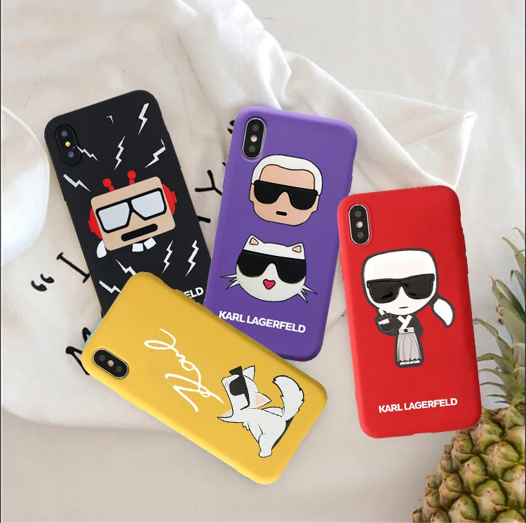 

Karl Lagerfeld Color soft silicone phone case for iPhone 8 7 6 6S Plus X 7plus 6plus 8plus xs xr xsmax 11 pro