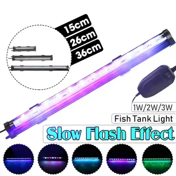 

quarium Light LED Waterproof Fish Tank Light Underwater Fish Lamp Aquariums Decor Lighting Plant Lamp 15-36CM 220V Seven color