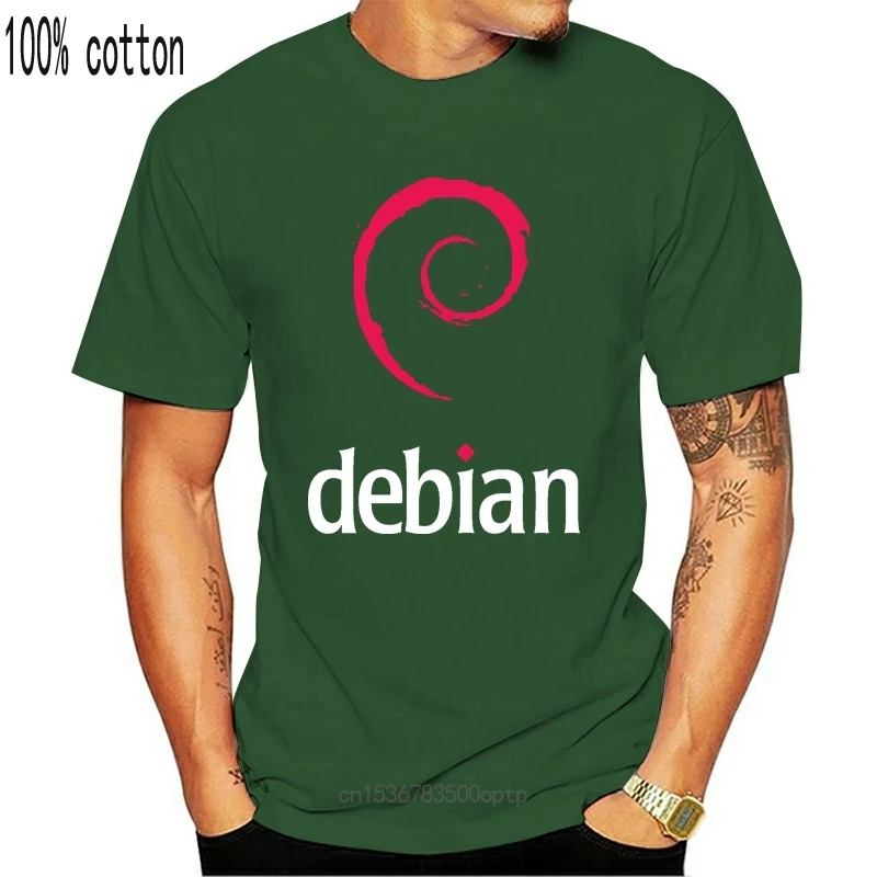 Футболка Comical для мужчин летние хлопковые футболки с принтом Debian Linux футболка