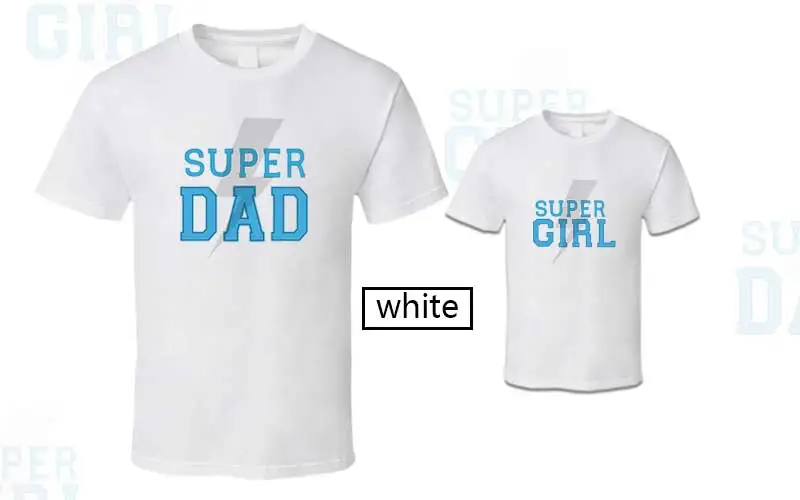Одинаковая одежда для всей семьи с надписью «SUPER GIRL& Dad» Футболки для дочки и папы одежда для маленьких девочек модные футболки в Корейском стиле