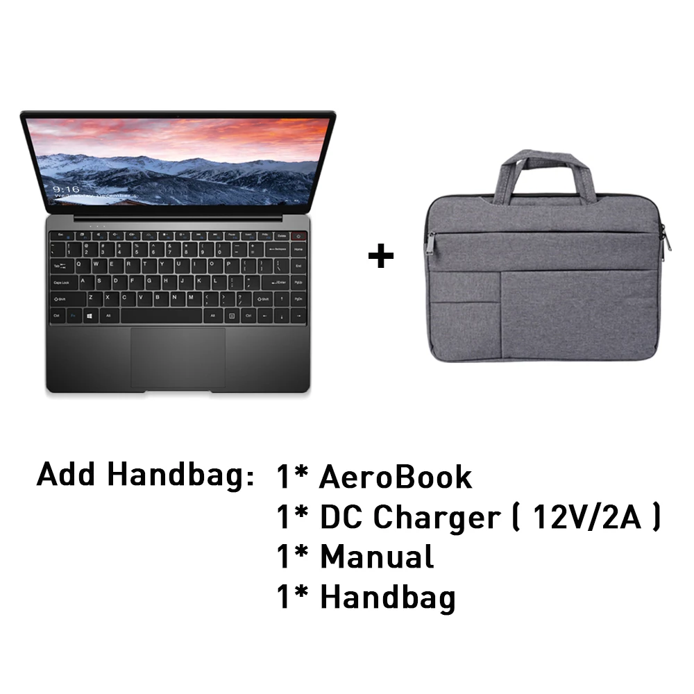 CHUWI AeroBook 13,3 дюйма Intel Core M3 6Y30 Windows 10 8 GB RAM 256GB SSD ноутбук с подсветкой клавиатуры металлич - Цвет: Add handbag