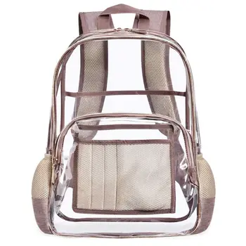 

Fashion Women Transparent PVC Backpack Travel School Book Bag Lady Casual Shoulder Bag Rucksack Daypack for Teenager Girls