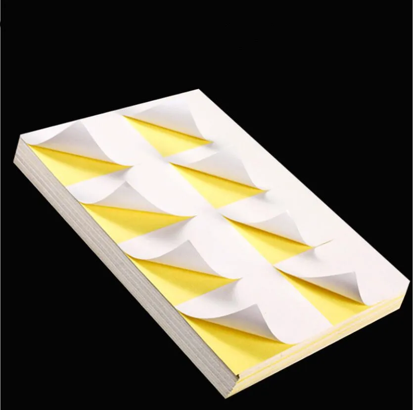 100Sheets Kraft/Glossy/Matte A4 Self Adhesive Sticker Printing Label White Paper Sticker For Laser Inkjet Printer Die-cut Sticke
