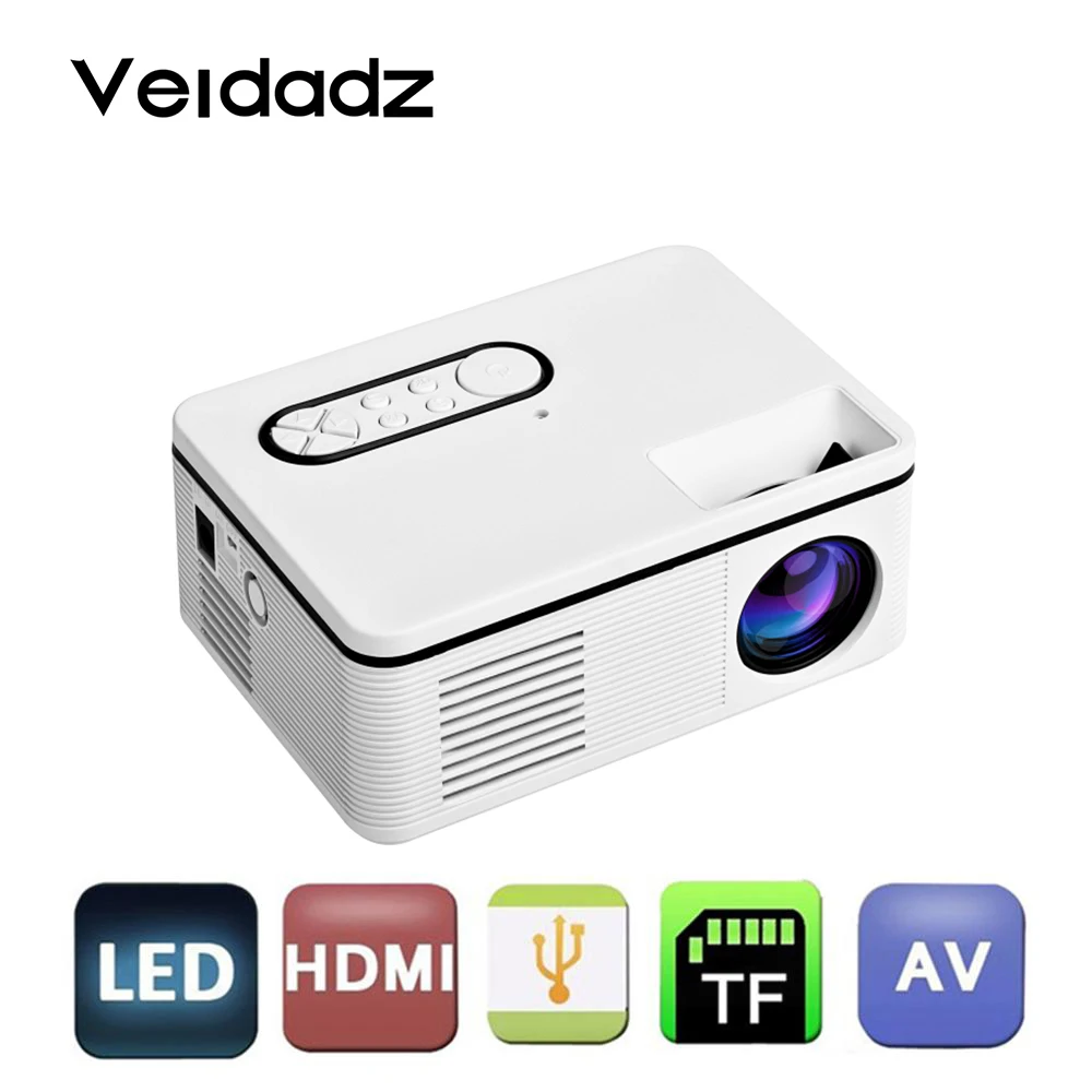 VEIDADZ S361 Портативный мини светодиодный проектор HDMI поддерживает HD 1080p видео плеер