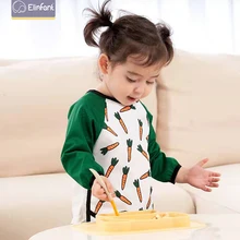 Elinfant нагрудники с длинным рукавом, водонепроницаемый нагрудник для малышей и малышей с карманом, светильник, нагрудник, моющийся, один размер, нагрудники для кормления