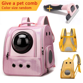 

New pet cat backpack folding space warehouse pet backpack porous breathable puppy bag travel travel portable cat bag