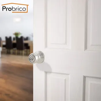 

Probrico round ball door handle for Interior doors front back knobs Interior Bedroom lock Anti-theft Home Room Safety Door Locks