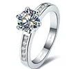 Solid Platinum PT950 Ring 1CT Moissanite Engagement Ring Beautiful Birthday Jewelry Gift For Girl White Gold Forever Brilliant 3
