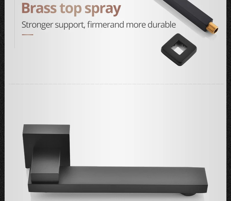 Black Button Shower Set Thermostatic Shower Set In-Wall Brass Touch 6 x 10 inch Faucet Shower System (33)