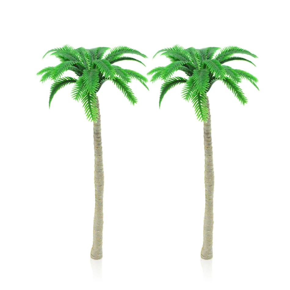 50cps 9-10 см модель пляжные пальмы игрушки весы миниатюрные ABS пластиковые цветные растения для диорама sandtable seashore пейзаж