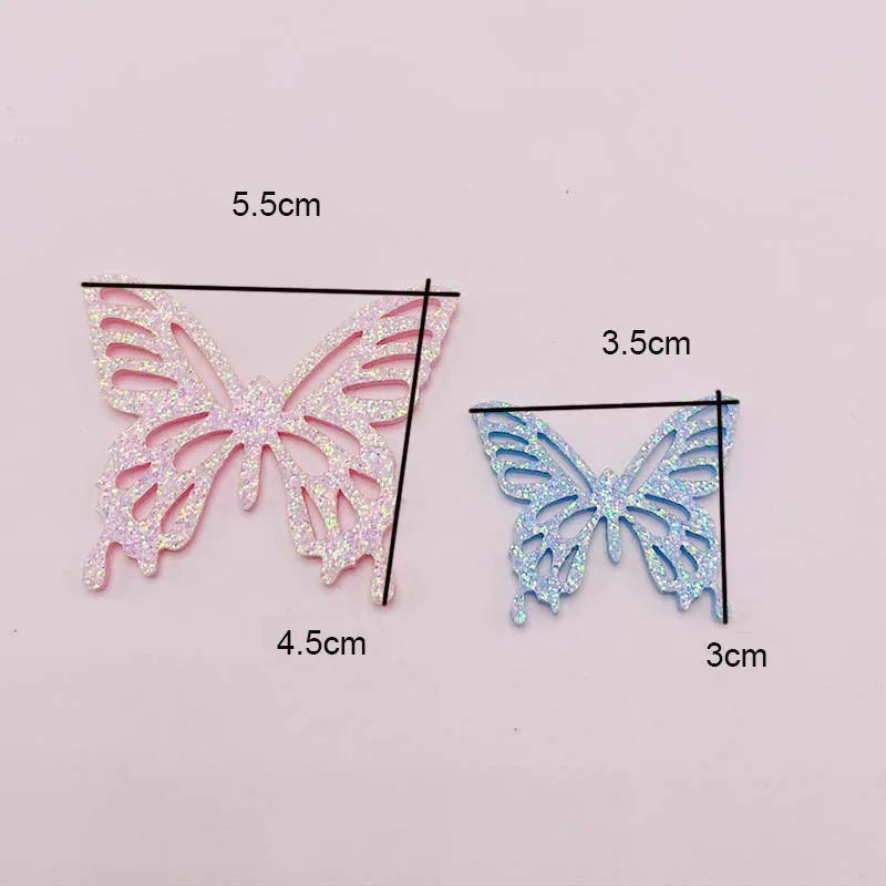 Laser Cutting Butterfly Padded Applique 36Pcs/Lot For DIY Clothes Hat Festival Decoration Patches Hair Clip Accessories