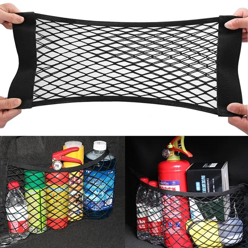 

Mesh Trunk Car Organizer 2-Layer Net Goods Universal Storage Rear Seat Back Stowing Tidying Auto Accessories Car Storage Bag