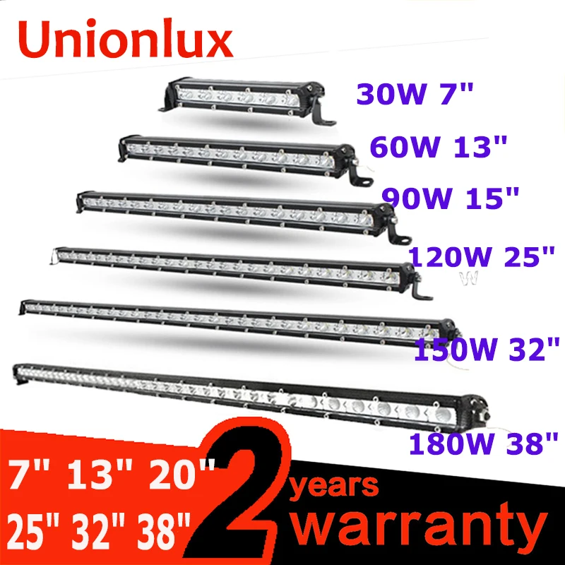 

LED Light Bar 7/13/20/25/32/38inch Straight Slim LED Work Light Offroad Driving Lamp 4X4 FOR SUV Truck 60W 90W 120W 180W