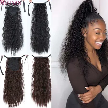 

HOUYAN Good Quality Synthetic Black Brown Hair Pony Tail Hair Extension With Hairpins False hair Hairpieces
