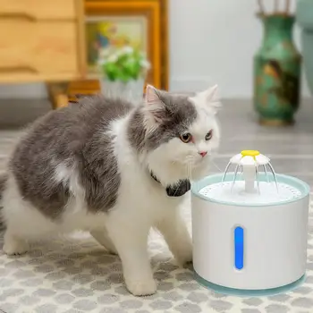 

Pet Cat Automatic Water Feeder Electric Drinking Fountain With Filter Sponge EU US UK Plug Adapter Drinker Bowl For Dogs Cats