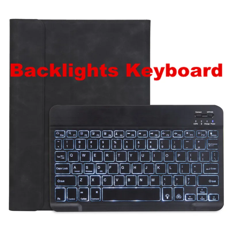 Съемная Bluetooth клавиатура для iPad 10," A2200 A2198 A2232 смарт-чехол для iPad Air 10,5" A2123 A2152 A2153 - Цвет: Backlights-BK-BGBBK