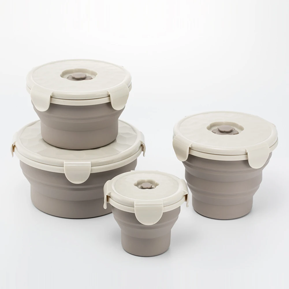 240/540/660 мл Коробки для обедов с крышкой портативный складной уличный Bento Коробки для обедов Еда Пикник силиконовый контейнер для путешествий/офиса/обувь на шерстяном подкладе
