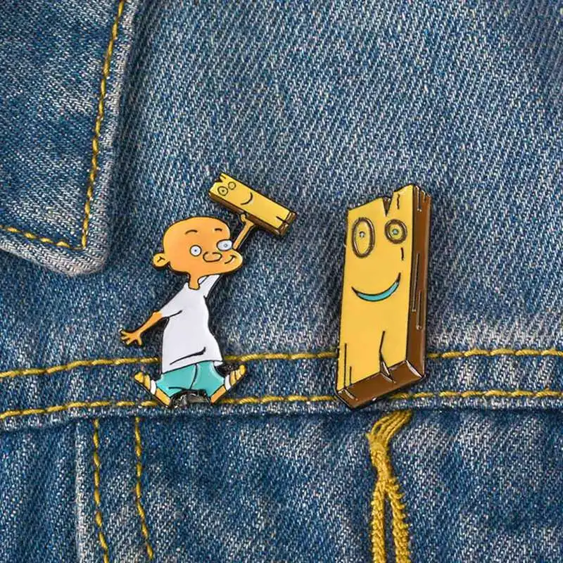 Плоские булавки Ed Edd и Eddy 90s мультфильмы Броши Булавки на лацкан эмалированные