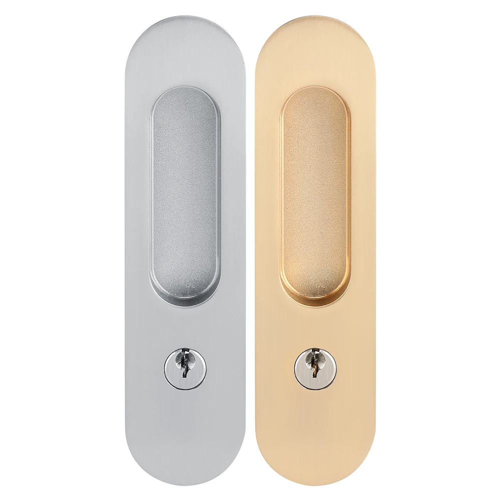 Sliding Door Lock Handle Anti-Theft With Keys For Barn Wood Furniture Hardware Bathroom Cabinet Bathroom Balcony Sliding Door