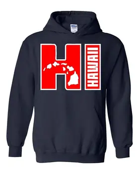 

Hawaii Aloha State Islands Maui Kauai Unisex Hoodie Sweatshirt (5XLNB) Navy Blueunisex