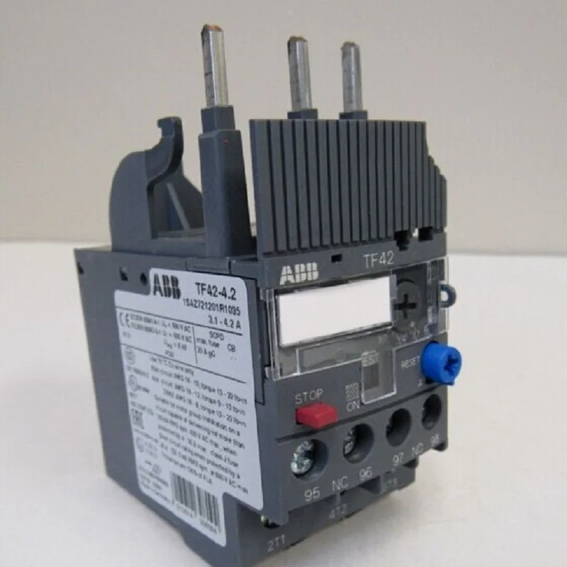 

ABB TF42 thermal overload relays TF42-1.3 TF42-1.7 TF42-2.3 TF42-3.1 TF42-4.2 TF42-5.7 TF42-7.6 TF42-10