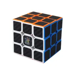 Yuxin Science углеродное волокно трехслойный Кубик Рубика Outwit тусклый лак на ощупь Гладкий Флуоресцентный цвет 3-заказ волшебный куб человек