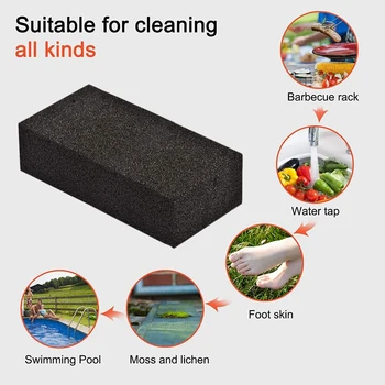 

2-Pack Grill Griddle Cleaning Brick Block Remove Grease Stains and Residual Dirt,Ecological Grill Cleaning Brick Black