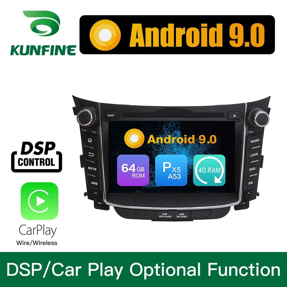 Excellent Android 9.0 Octa Core 4GB RAM 64GB Rom Car DVD GPS Multimedia Player Car Stereo for HYUNDAI I30 2011-2016 Radio Headunit 1