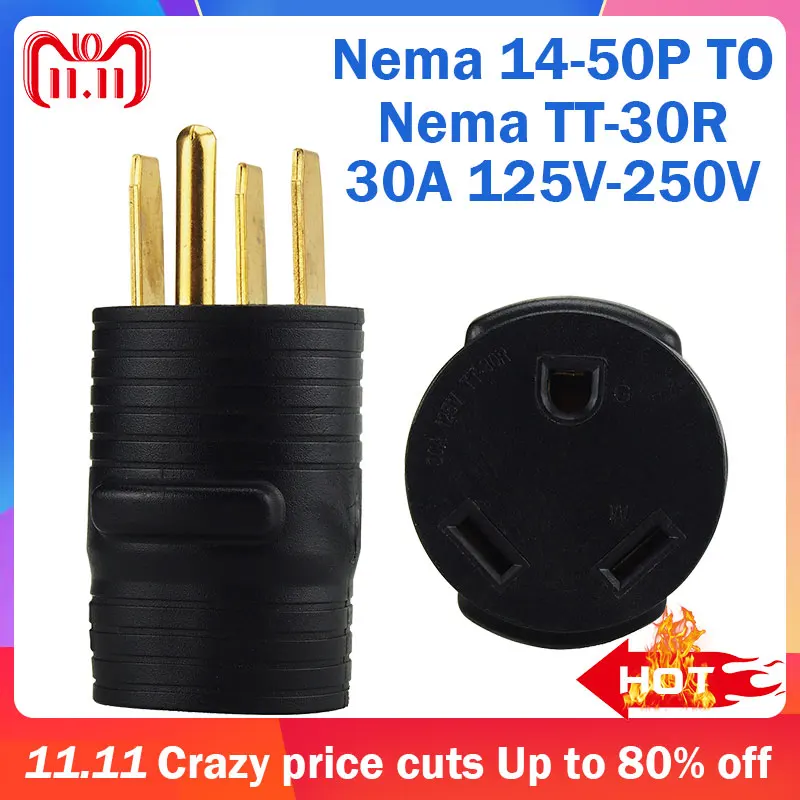 US Nema 14-50P To TT-30R Anti-drop Industrial Groungding Locking Adapter Connector Converter Plug Socket Power Cable Cord | Электроника