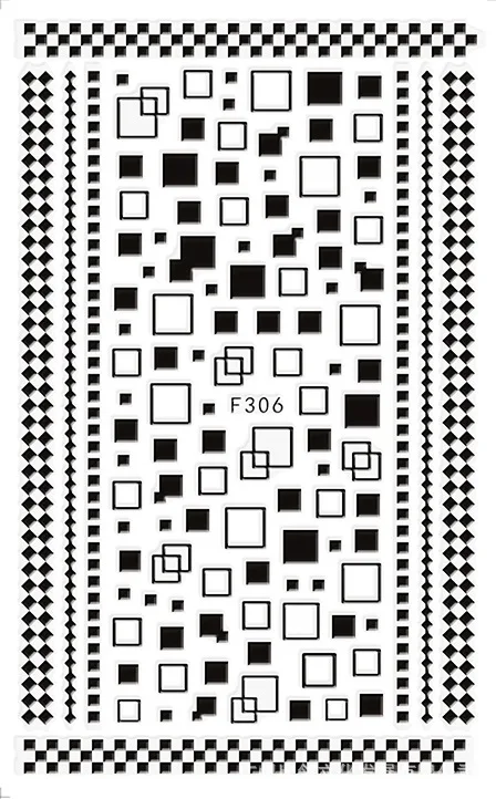 Новейшая модель; F306 квадратный дизайн виниловые наклейки на стену с рисунком 3d в японском стиле наклейки для ногтей шаблон DIY декоративный маникюр