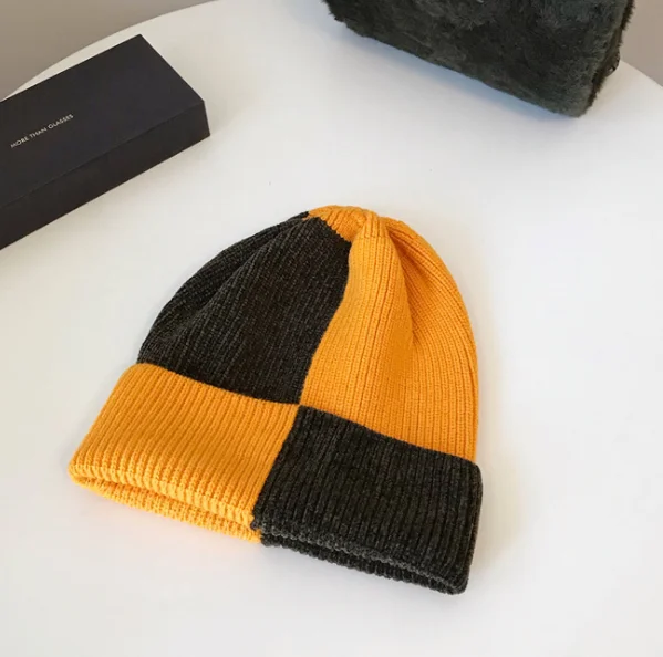 yellow 19 новых японских и корейских женских вязаных шапок из синели, уличные Повседневные свитера, шапки для мужчин и женщин, подходящие по цвету - Цвет: yellow