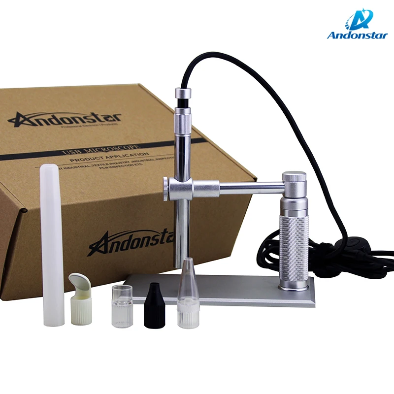 Andonstar usb 2mp microscópio digital 12mm diâmetro