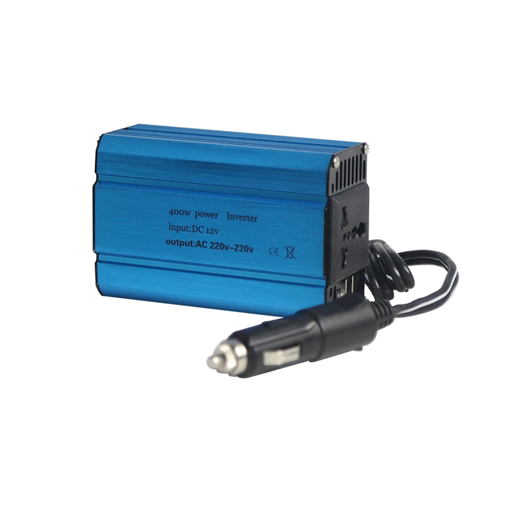 Автомобильный инвертор двойной USB автомобильный переходник преобразователь питания универсальная Модифицированная синусоида 400 Вт 12В к ac220в