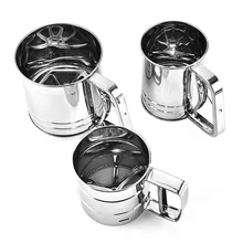 Инструменты для торта полуавтоматическая нержавеющая сталь Мука сито ручной чашки Стиль выпечки оборудование ручной быстрый фильтр