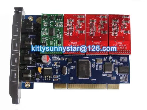 Zyvpee TDM400 аналоговая карта Asterisk PCI интерфейс поддерживает Elastix, Freepbx, X100P, TDM410, AEX410 TDM400P - Цвет: 3FXO-1FXS