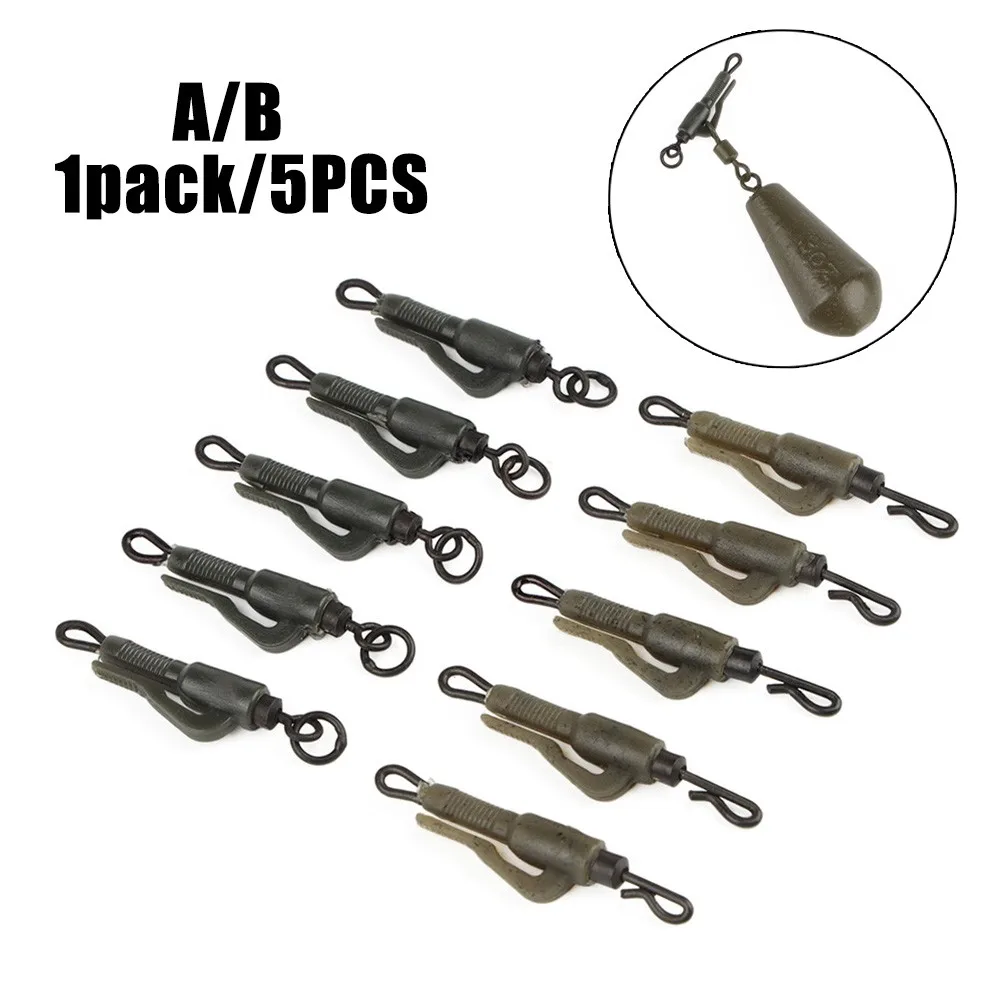 5PcspackLeadClipsTailRubbersConeCarpFishingTackleKitRig