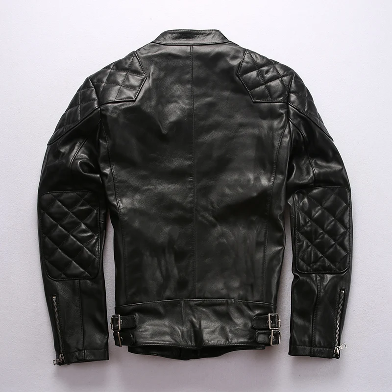 50% OFF SUPER OFFER!!  B1 Read Description ! Asian size super quality men's genuine cow leather coat cowhide leather rider jacket