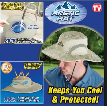 

Summer Wide Brim Arctic Cap Cooling Sunscreen Ice Bucket Hat Unisex Women&Men Hydro Sun Hat With UV Protection Outdoor Hot Sale