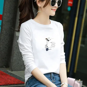 

Long Sleeve T Shirt Woman Loose Printing Jacket Tshirt Korean Clothes Graphic Women Tops cartoon Fashion leisure