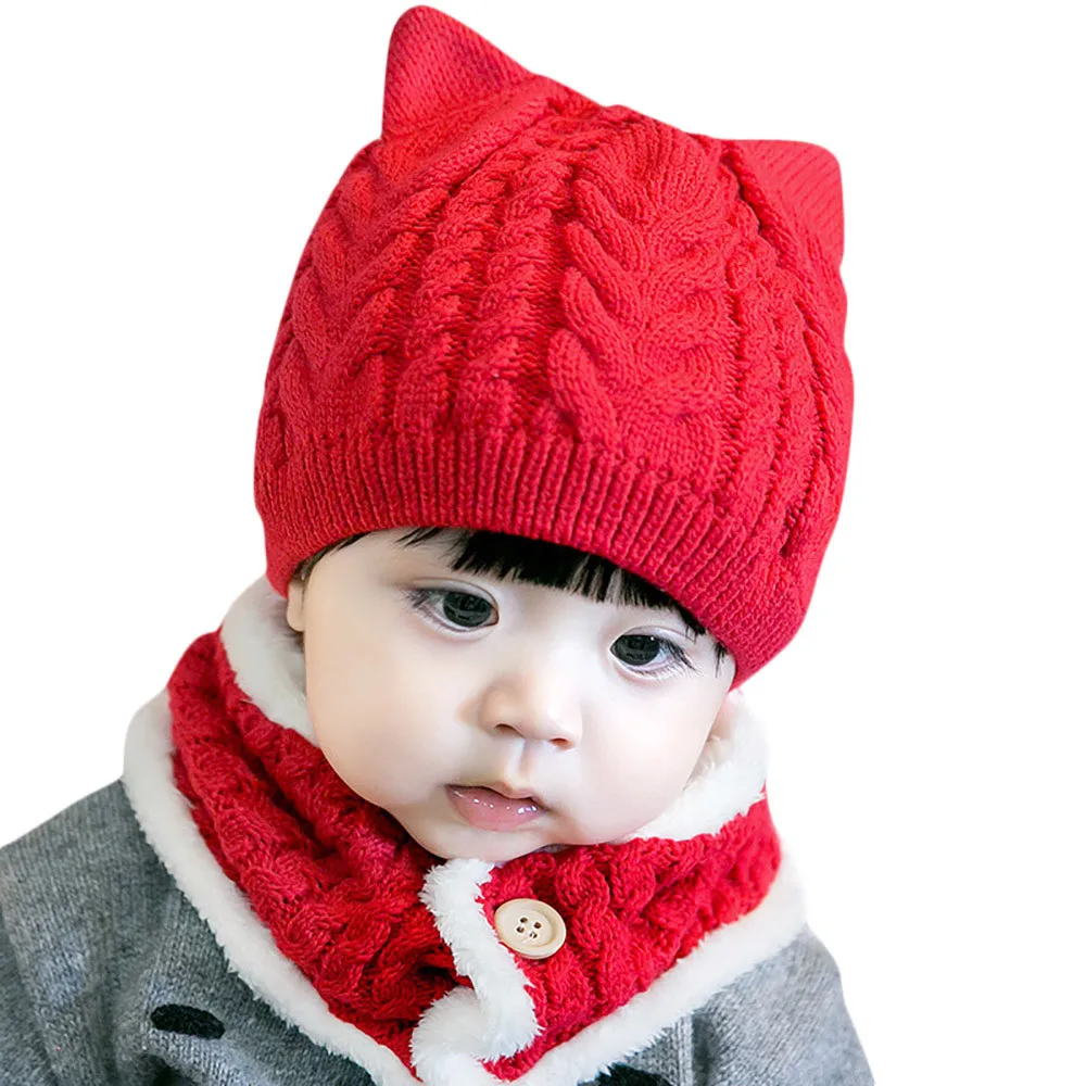 TELOTUNY baby yoda, акриловые вязаные детские шапки для маленьких мальчиков и девочек, вязаная детская милая мягкая шапка+ шарф, комплект из двух предметов