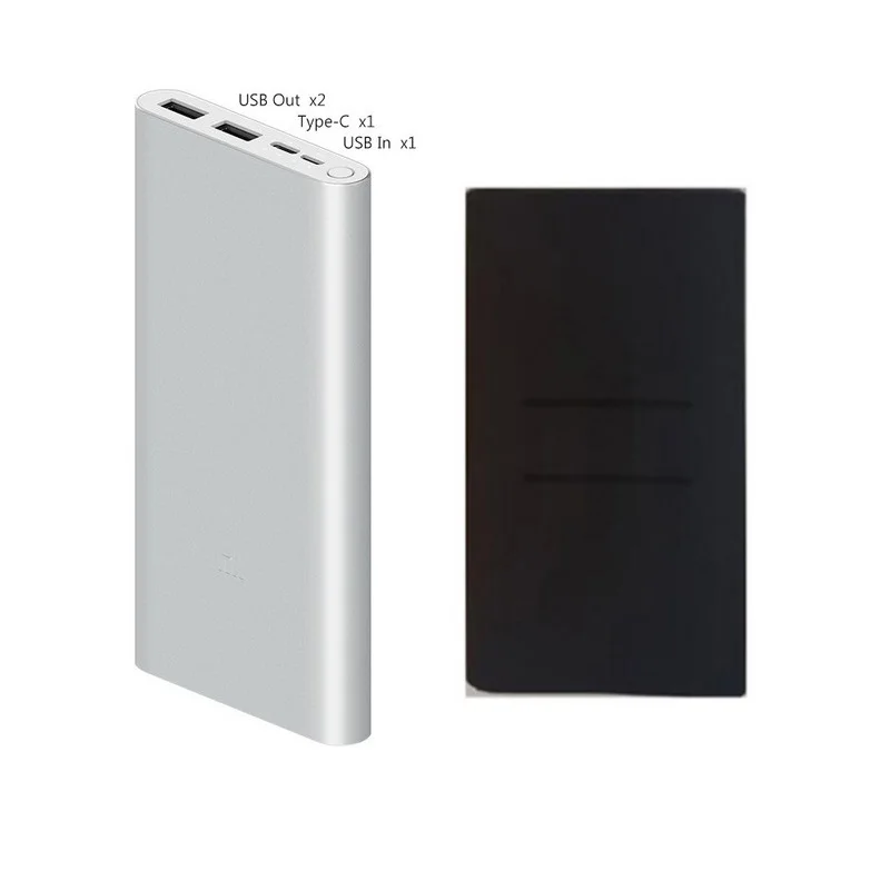 Silver Add Black Новинка, Xiaomi Mi внешний аккумулятор 3, 10000 мА/ч, внешний аккумулятор, портативный аккумулятор, быстрая зарядка, 10000 мА/ч, внешний аккумулятор, поддерживает зарядку 18 Вт - Цвет: Silver Add Black