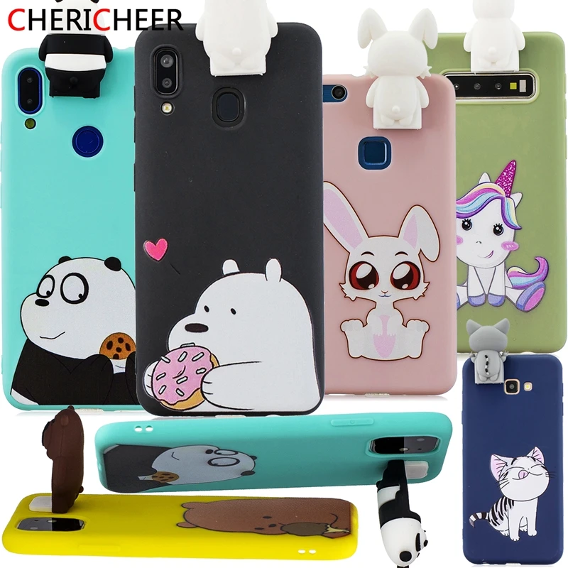 3D кролик медведь стенд игрушки мультфильм чехол для samsung A30 A30S игрушечные