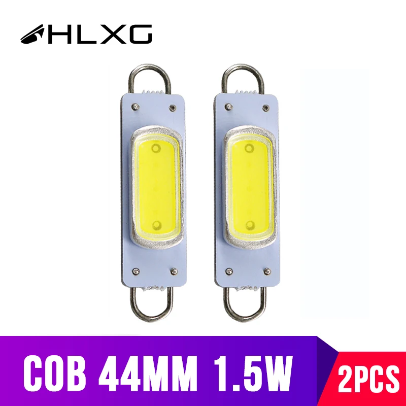 HLXG 2 шт белый 44 мм COB жесткая петля гирлянда светодиодная осветительная лампочка