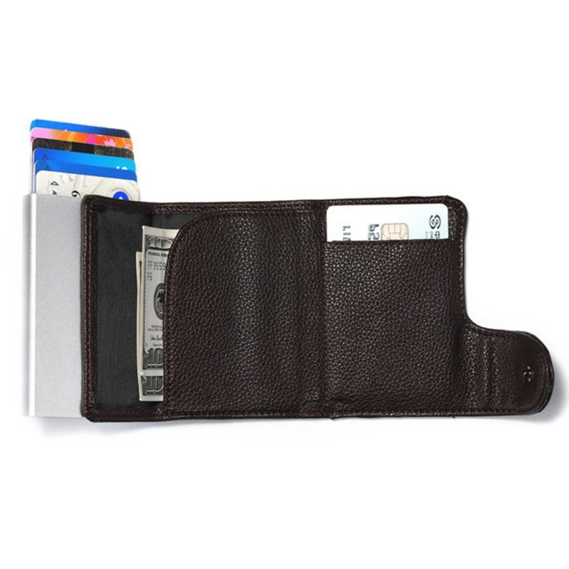 Модный кошелек для Карт RFID с одной защитной коробкой держатель для кредитных карт s винтажный держатель из искусственной кожи для мужчин и женщин открытка-раскладушка кошелек