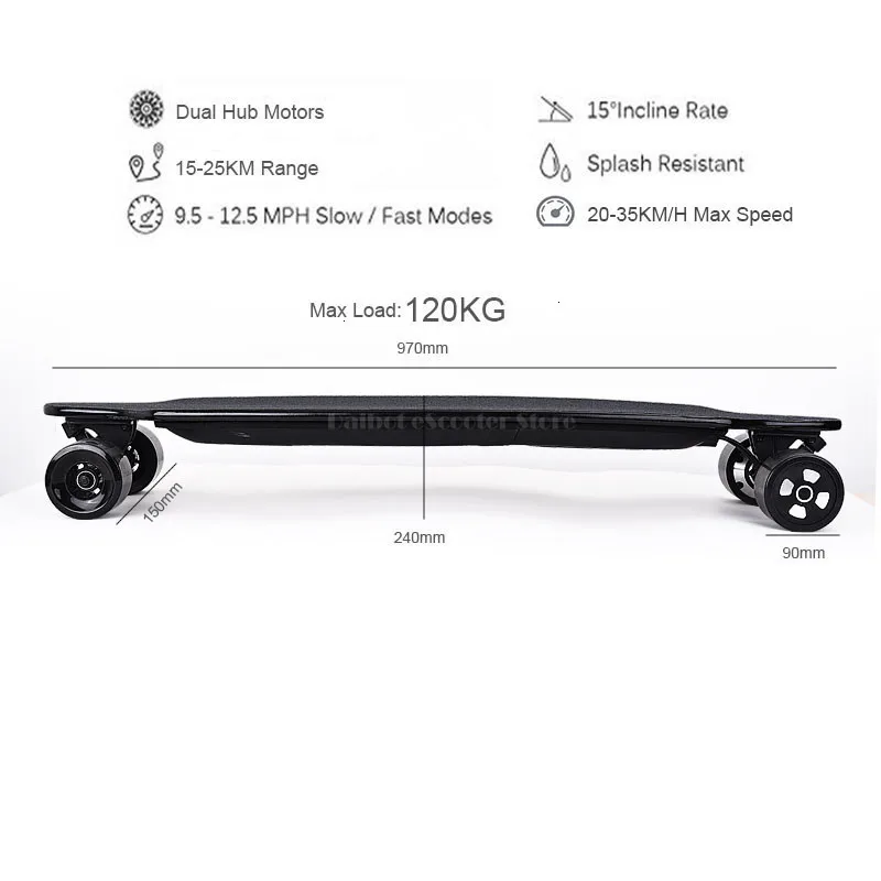 Four Wheel Electric Scooter Smart Self Balancing Scooters 600W Hub Motor Electric Longboard Skateboard Without Remote Controller  (8)